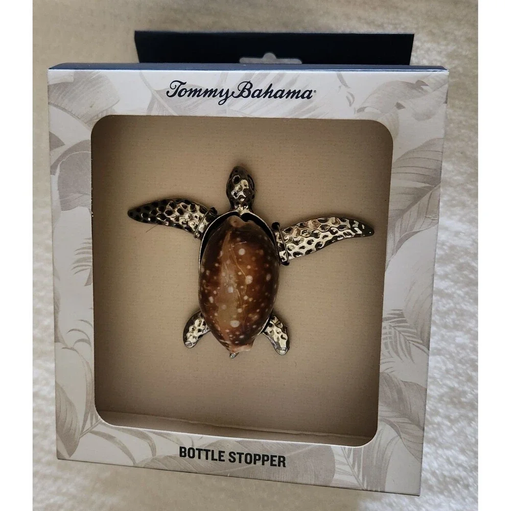 Tommy Bahama Turtle Bottle Stopper Seashell Bartender Wine Lover Gift New in Box